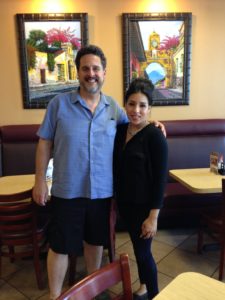 Jeff and owner Michelle Barrientos at Salpicon Restaurant in Ontario