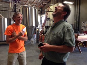 Kurt is showing Jeff around the brewery