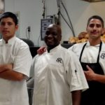 In the kitchen with Chris, Chef Kevin Brown and David