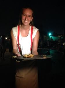 Alyssa serving up delicious flat breads