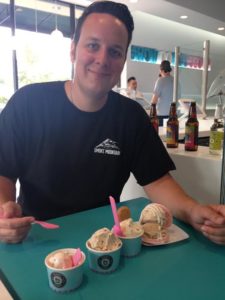 Alex enjoying an assortment of ice creams