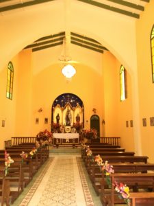 Inside the family church on the Tacama grounds