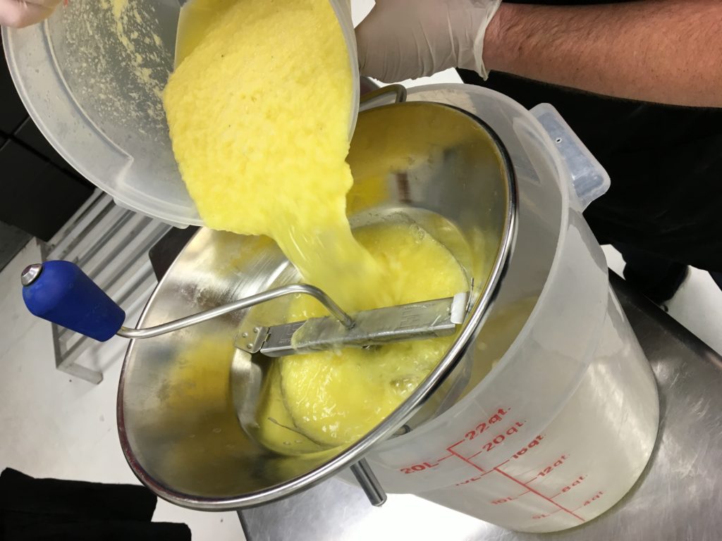 Using fresh pineapple for the Pineapple Sorbet